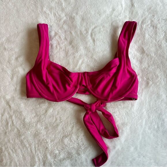 J.Crew Women’s Cross-Back Underwire Bikini Top Pink Size 34A - Picture 1 of 9